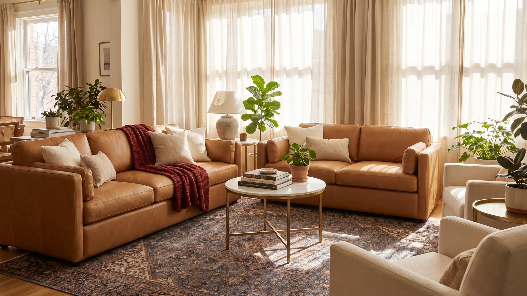 Sofas styled in a Brisbane room